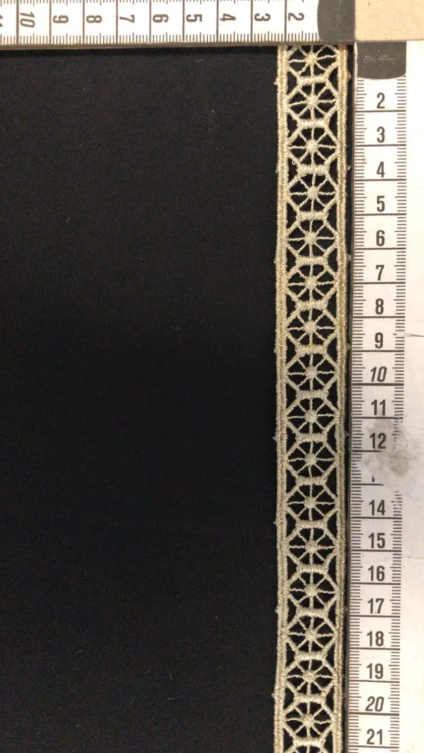 Gold Lurex İşlemeli Güpür Brode Bant, Yerli