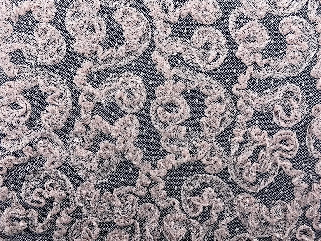 Gül Kurusu Süzeneli Yerli Polyester Tül