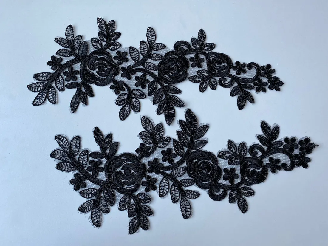 3063 Brode · Aplik · Polyester · Kordlu · Düz · Siyah