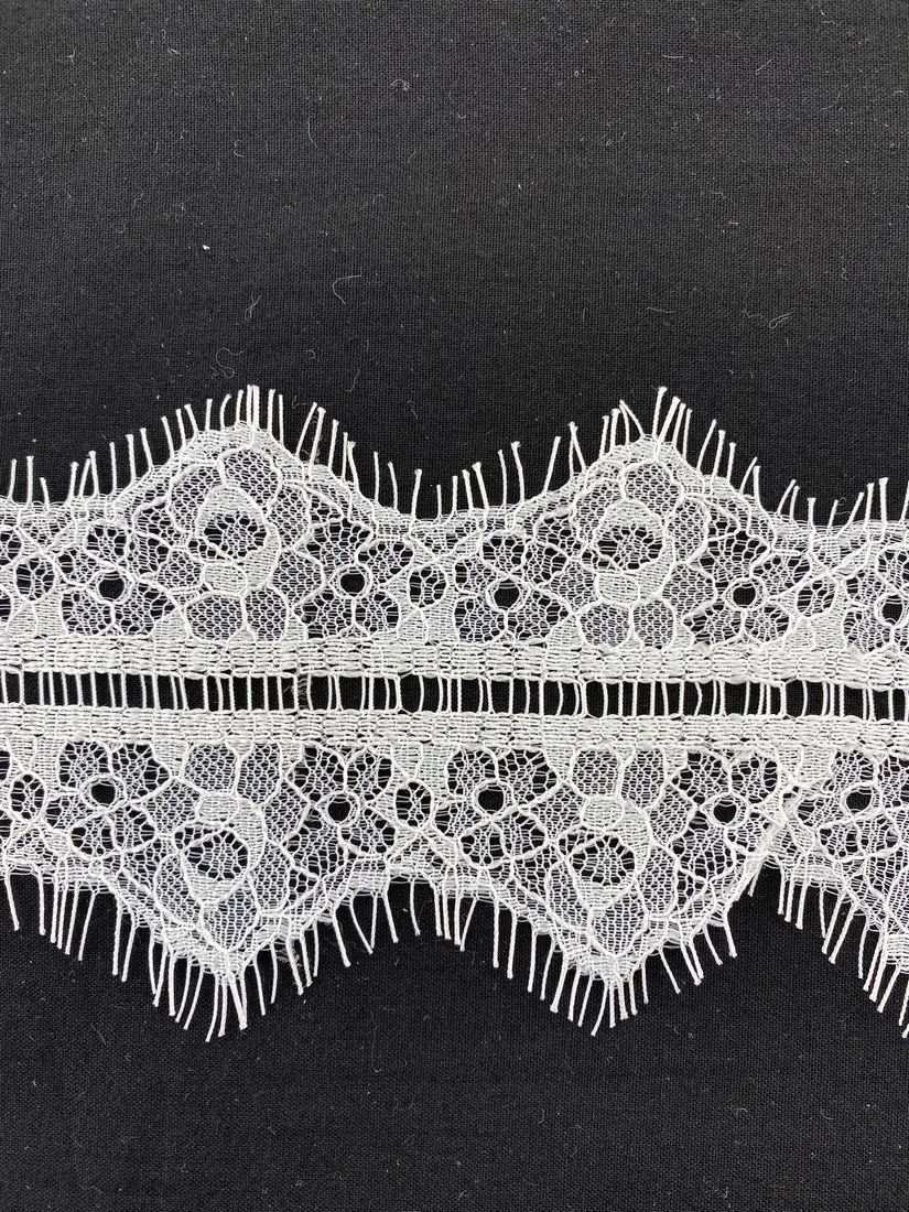 Beyaz Sakallı Naylon Dantel Bant