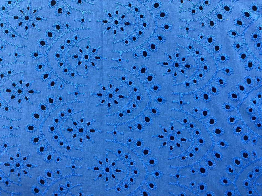 Sky Blue İthal Bohrerli Pamuk Polyester Brode