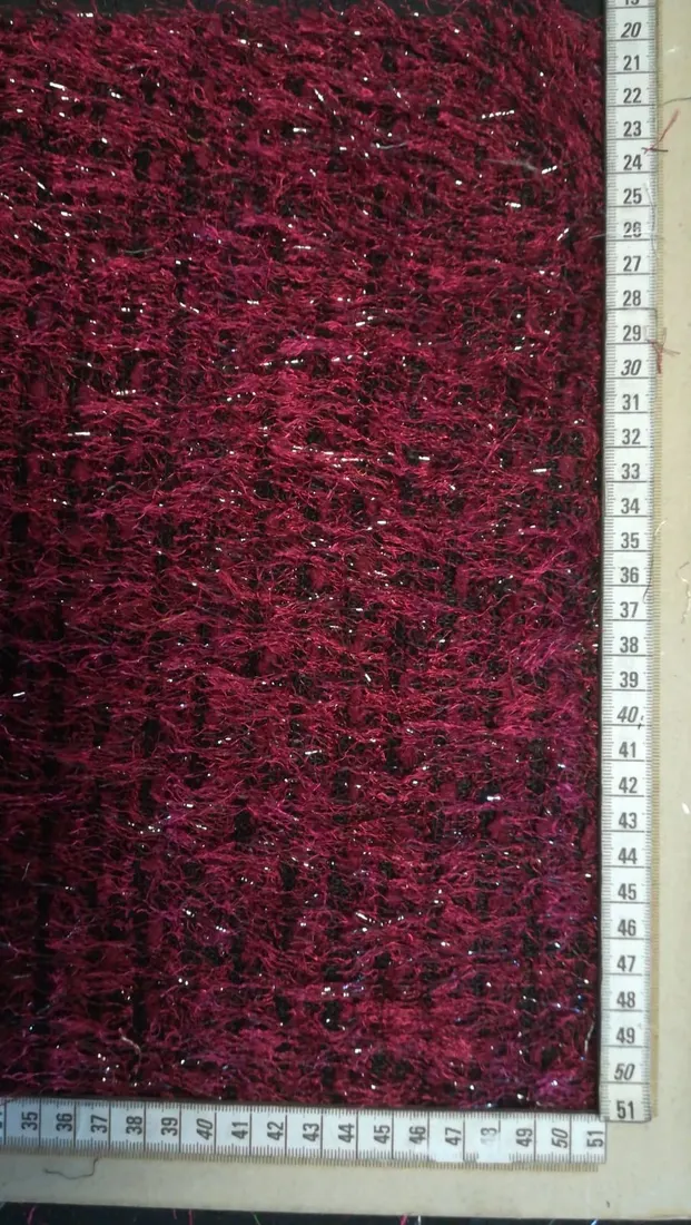 Bordo Saçaklı Polyester Kumaş, 150 cm