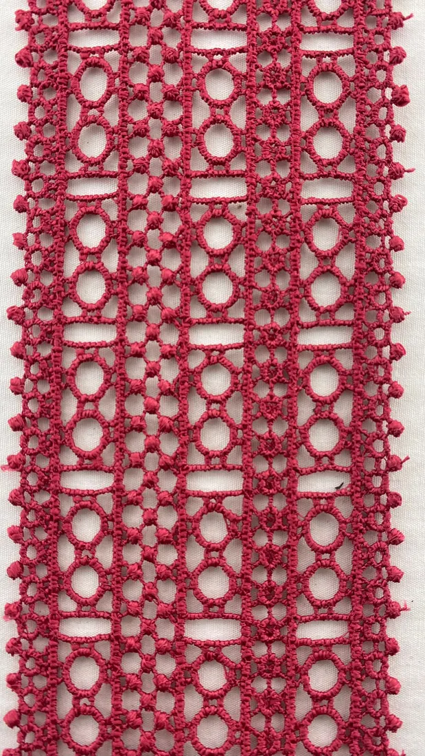 Kırmızı Mat Polyester Brode Bant - 7.5 cm