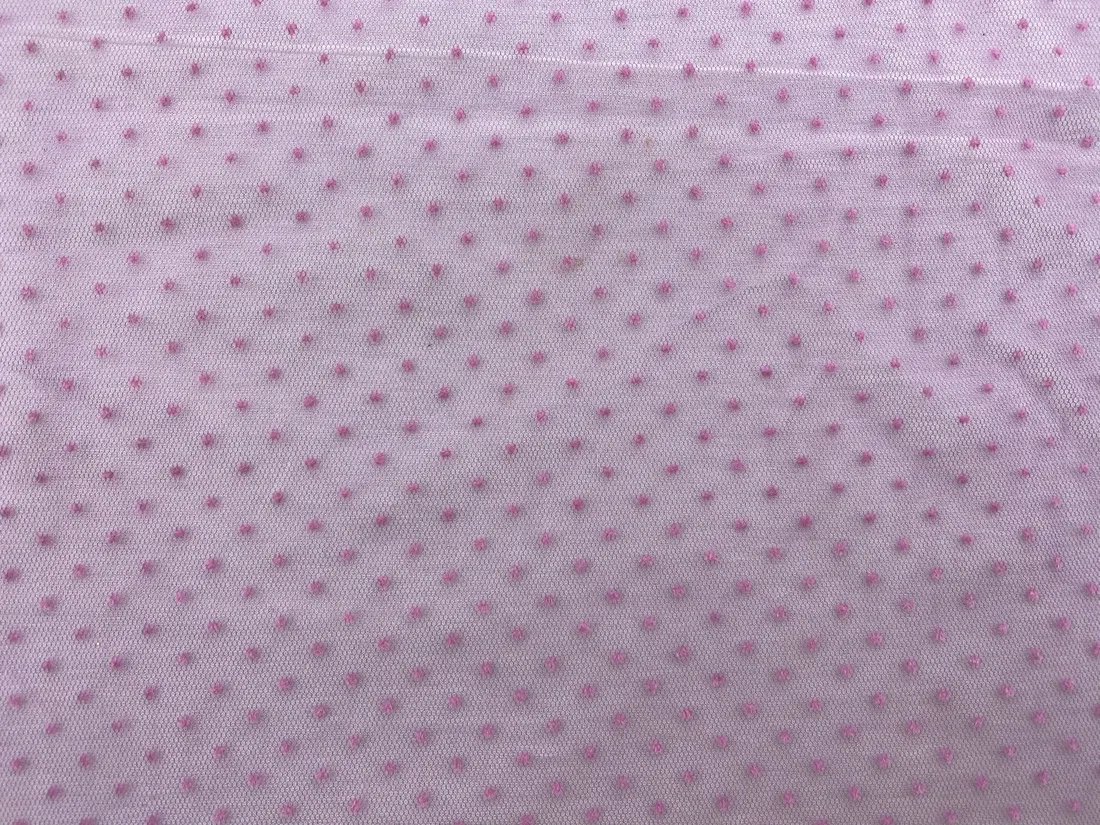 Lila Flok Baskılı Tül, 150 cm