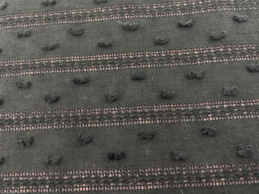 19386 Kumaş · İthal · Lez · Pamuk · Armürlü · Black · 145 Cm