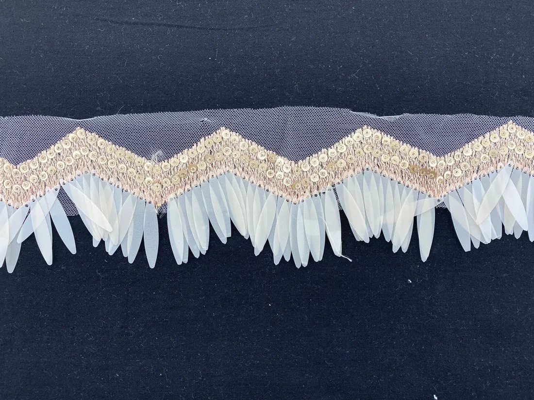 Gold Pullu Tül Üzeri Şerit, 6 cm