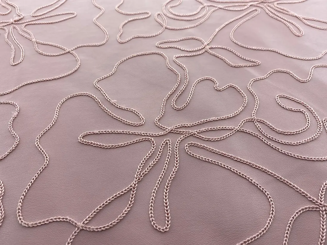 Kumaş · Yerli̇ · Lez · Polyester · Deri̇ · Nakişli · Pembe · 150 Cm