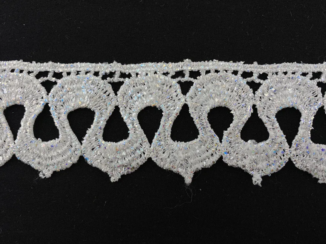 Hologramlı Lurex Güpür Bant, 4,5 cm