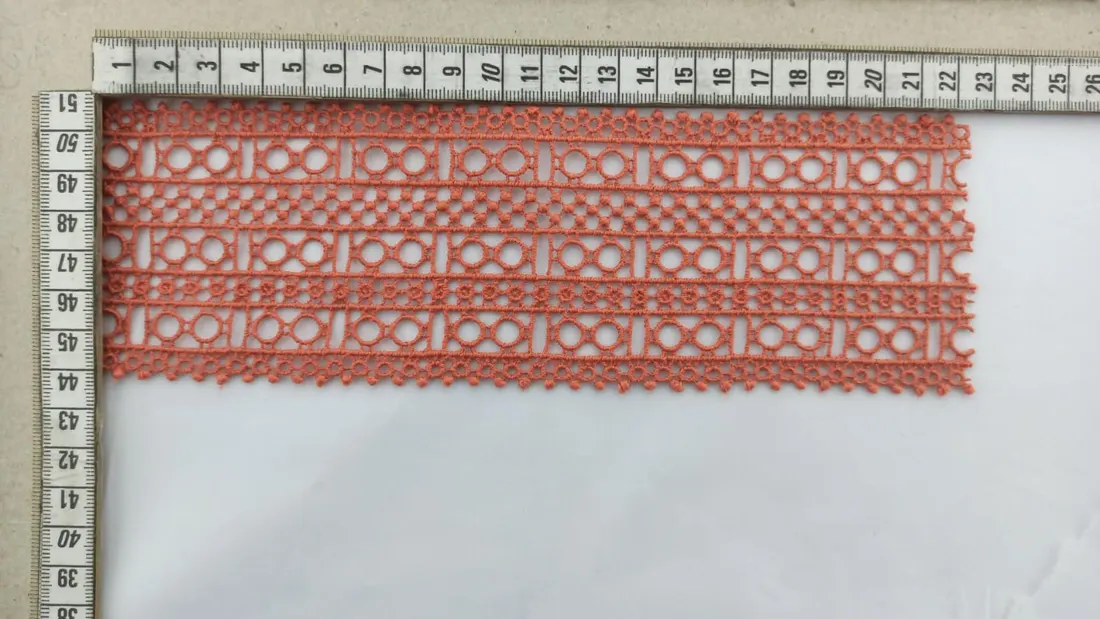 Açık Mercan Brode Bant - Mat Polyester, 7.5 cm (12031)