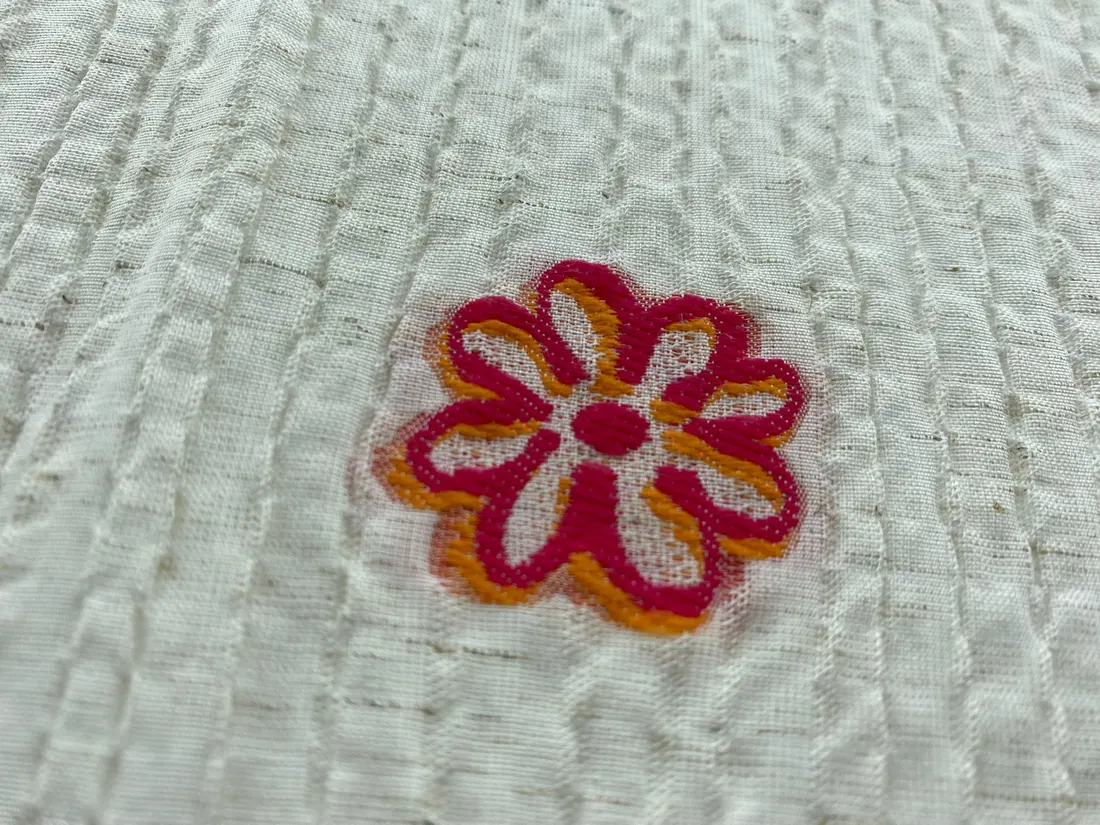 Oranj Renk Dokuma Viskon Polyester Pamuk Kumaş