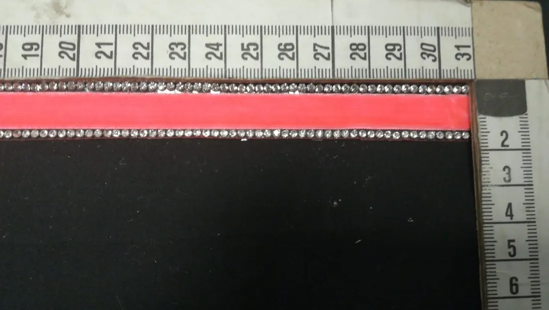 Neon Turuncu Kadife Taşlı Bant, 1.5 cm