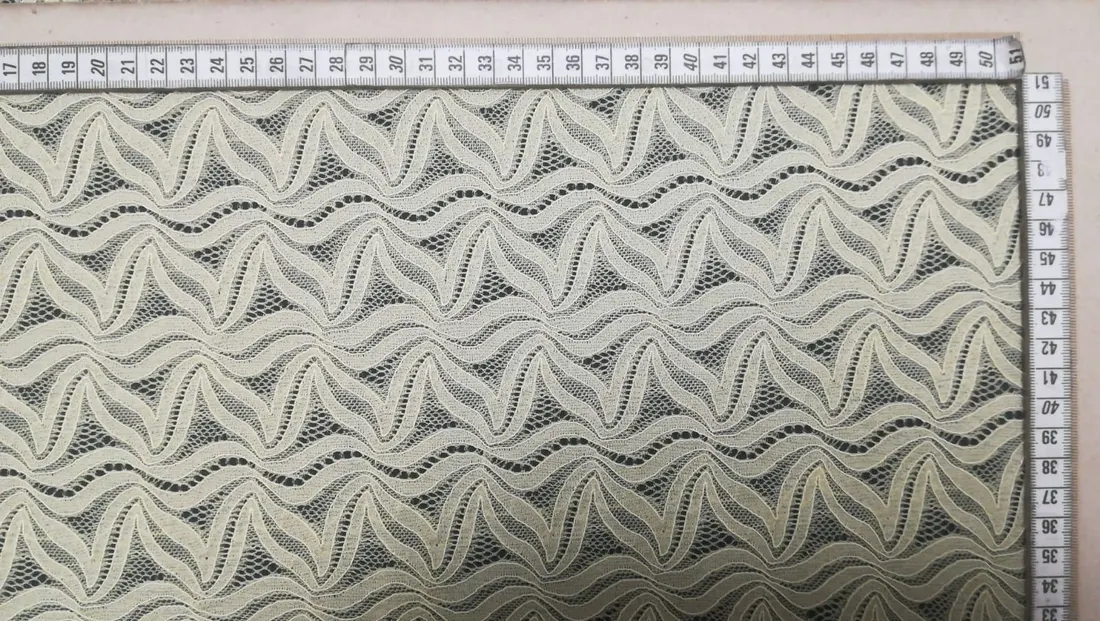 Sarı Likralı Naylon Dantel