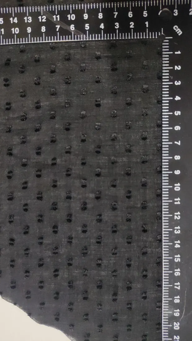 Siyah Viskon Polyester Şifon Kumaş, 135 cm