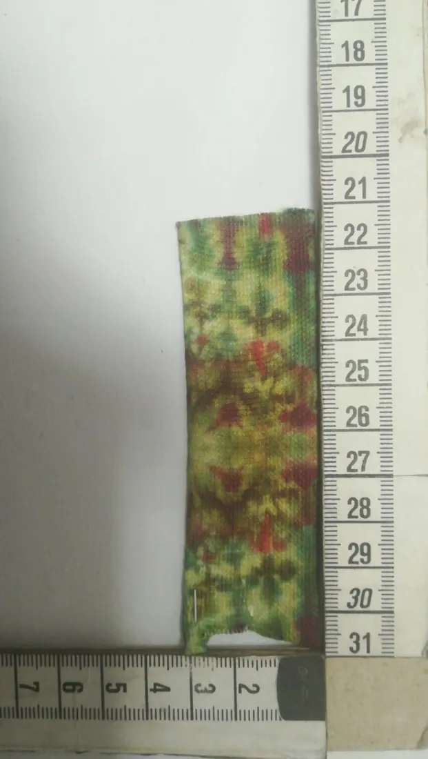 Haki-Yeşil Batik Desenli Taşlı Raşel Bant, 3 cm