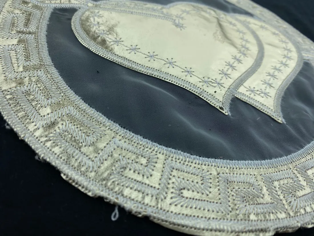 Parlak Gümüş Aplik Bant - İthal Nakışlı, 28 cm (2820)