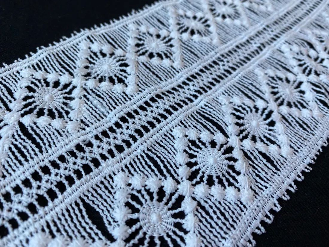 10,5 cm Geniş İthal Güpür Bant, Mat Polyester