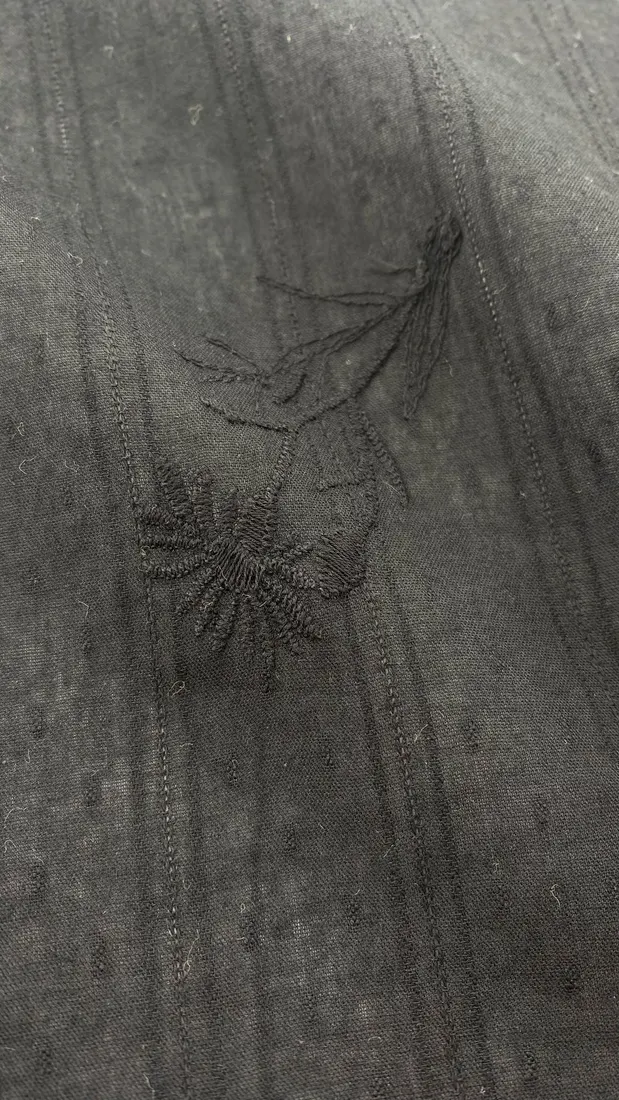 Siyah Vual Kumaş – İthal Polyester | 135 cm | Tunik & Şal Tasarımları İçin