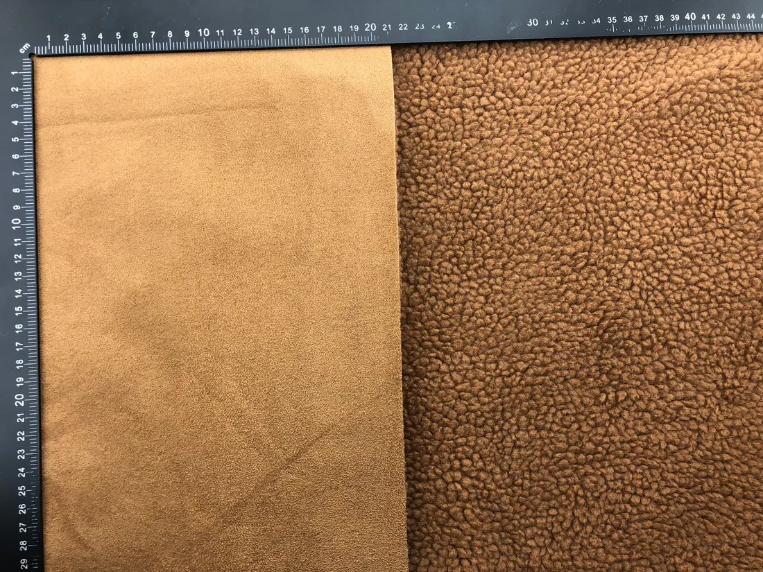 Kuzu Süet Krem Kürklü Polyester Kumaş