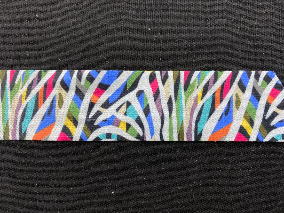 Renkli Zebra Raşel Şerit, Polyester, Yerli, 3 cm