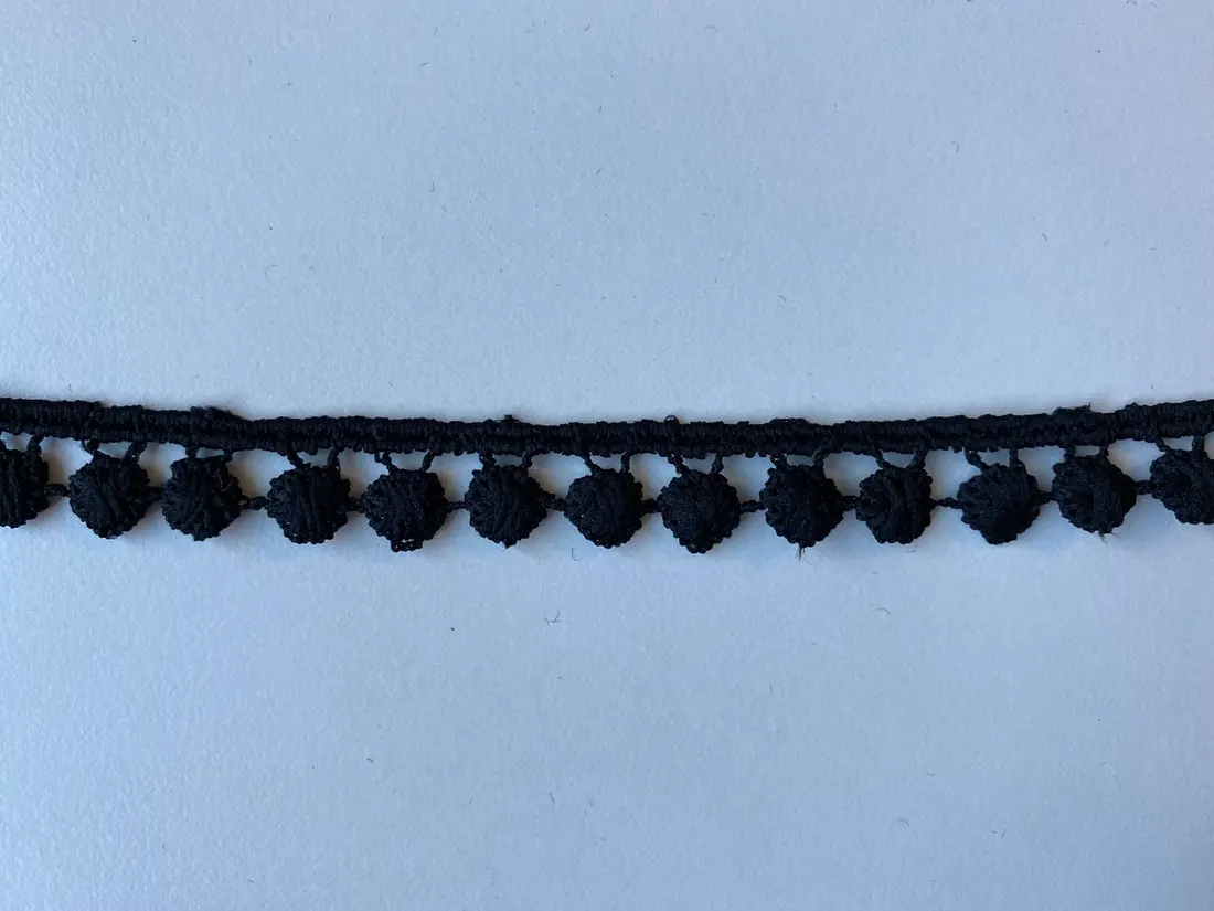3849 Brode · Yerli̇ · Bant · Güpür · Mat Polyester · Si̇yah · 1 Cm