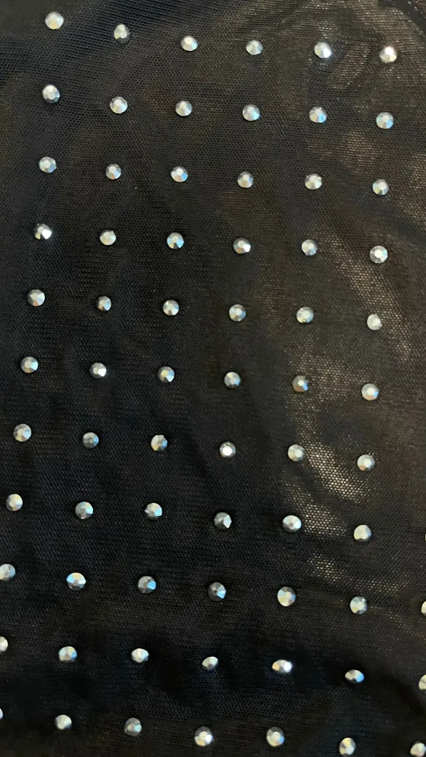 5474 Dantel · Yerli · Lez · Polyester · Likralı Tül · Taşlı · Silver Hematite · Ss16 · Siyah · 2-2