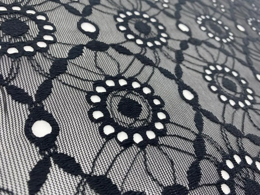 Mavi Bohrerli Mat Dantel – Polyester
