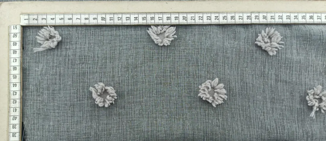 Beyaz Puantiyeli İthal Şifon Kumaş, 150 cm